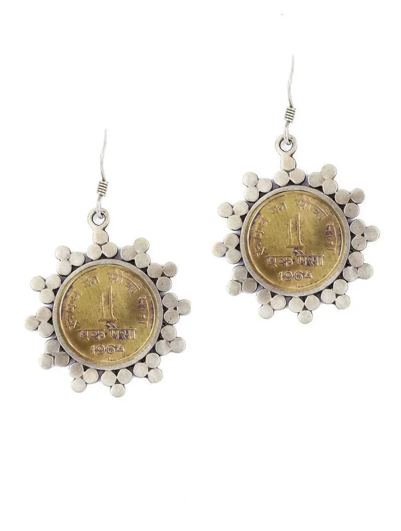 Dainty, vintage coin earrings