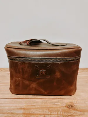 Dark Leather Train Case