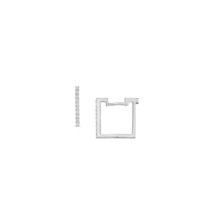 Designer Gold 18K White Gold Diamond Square Earrings