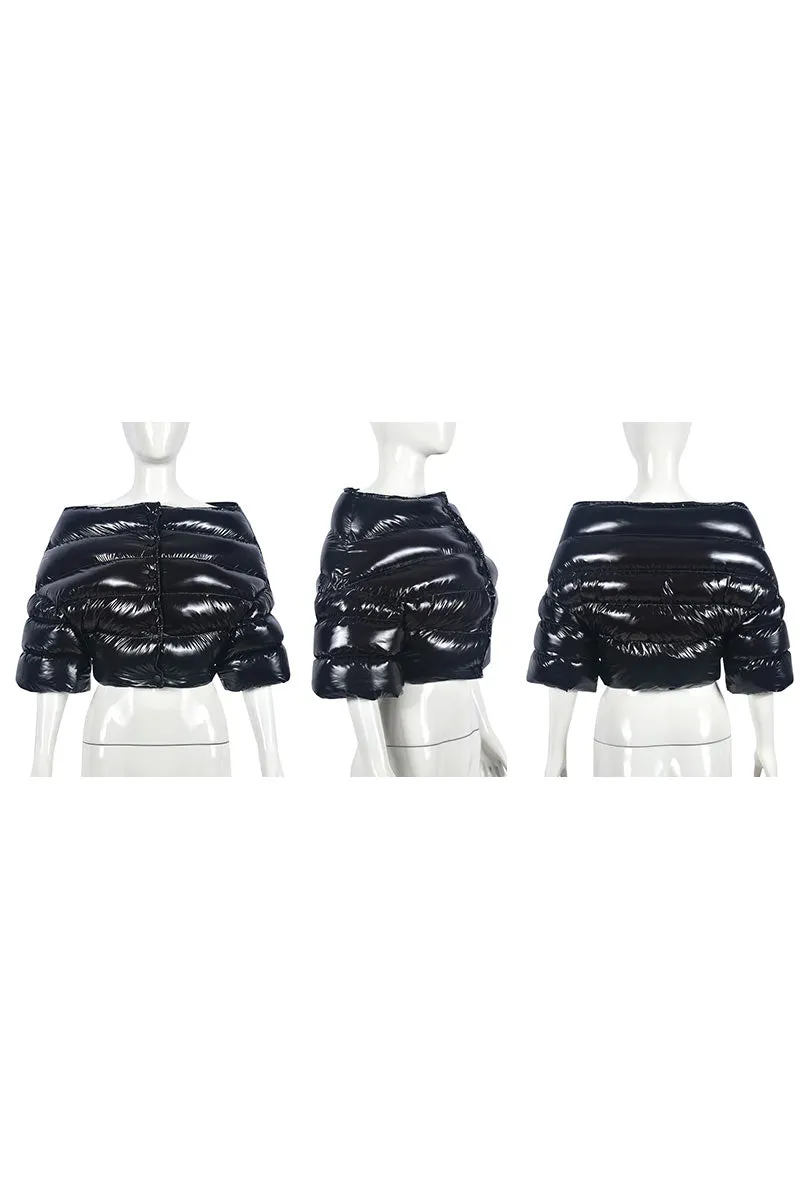 DG0430 Off Shoulder Puffer Coat