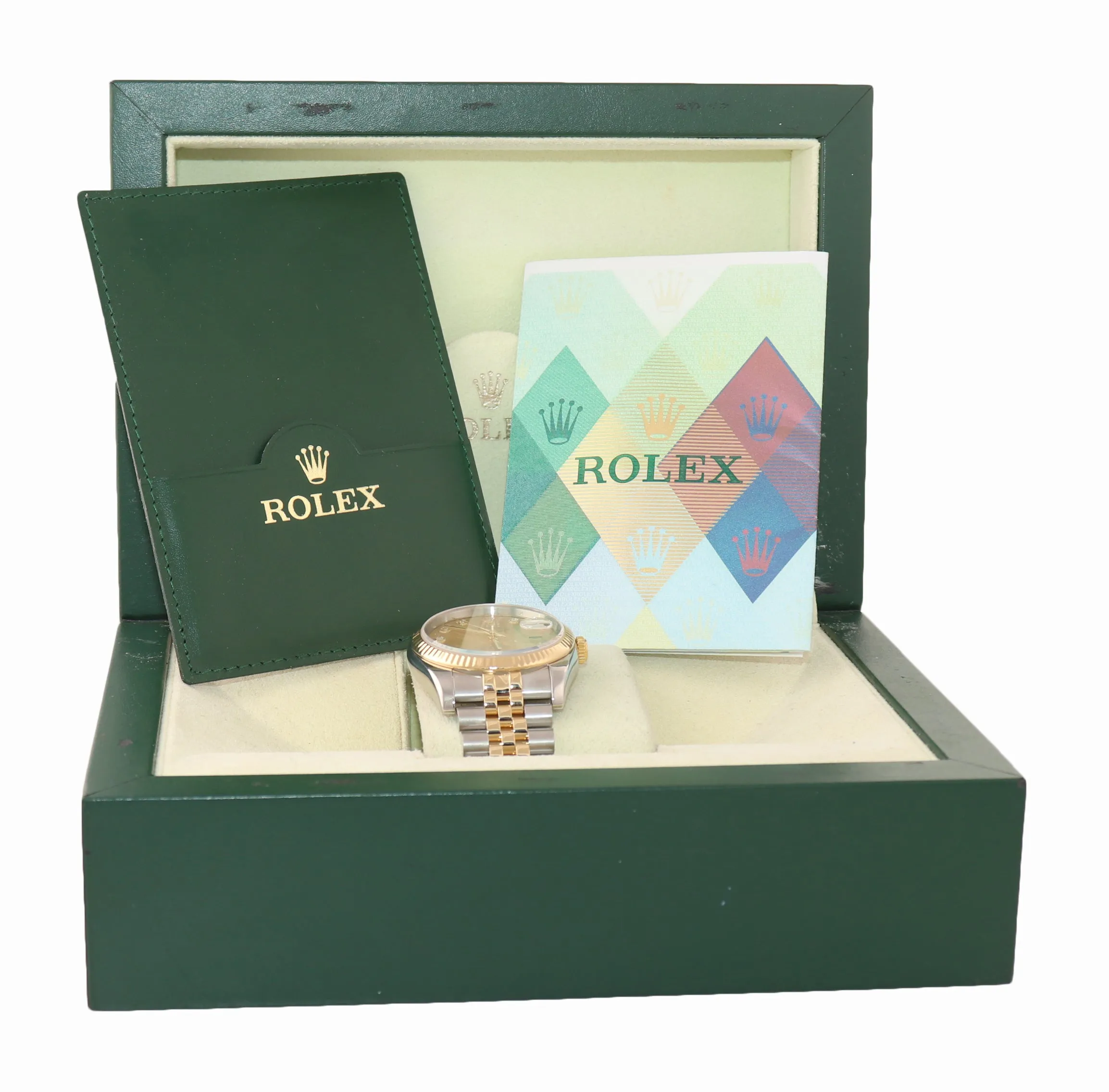 DIAMOND PAPERS Rolex DateJust Jubilee 36mm 116233 Champ 18k Gold Two Tone Watch