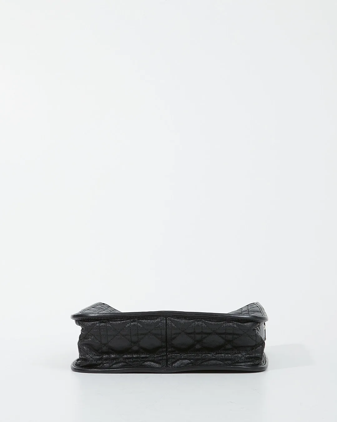 Dior Black Coated Canvas Cannage Messenger Bag