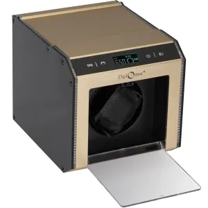 Diplomat Brushed Champagne Aluminum Single Watch Winder With L.E.D Lighting.