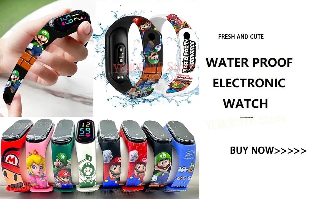 Disney Stitch Digital Kids' Watches Anime Figures LED Luminous Watch Touch Waterproof Electronic Sports Watch Kids Birthday Gift