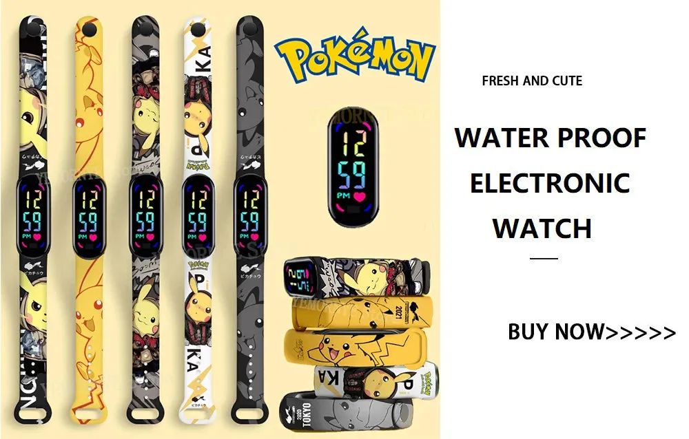 Disney Stitch Digital Kids' Watches Anime Figures LED Luminous Watch Touch Waterproof Electronic Sports Watch Kids Birthday Gift