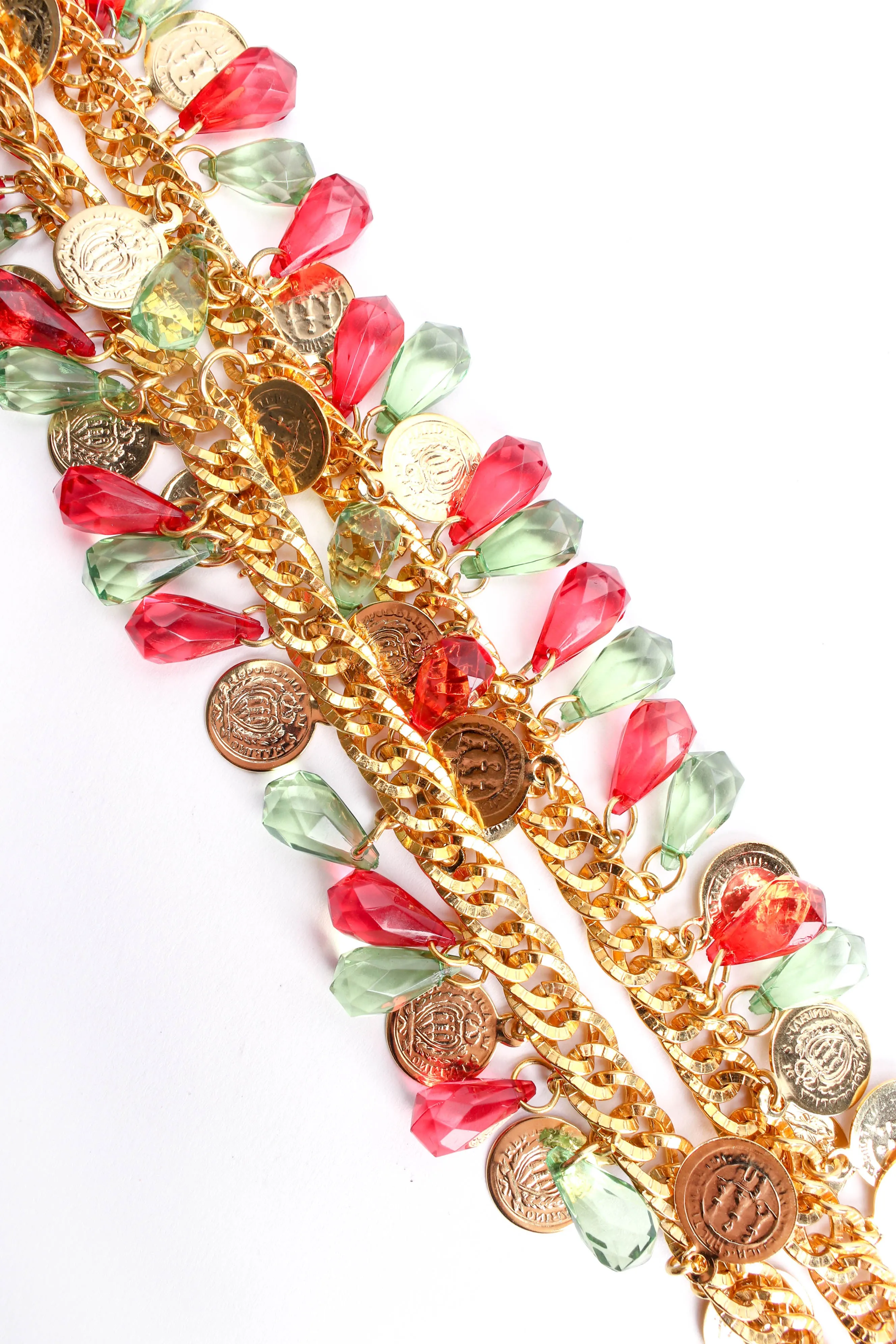Double Tiered Crystal Coin Necklace
