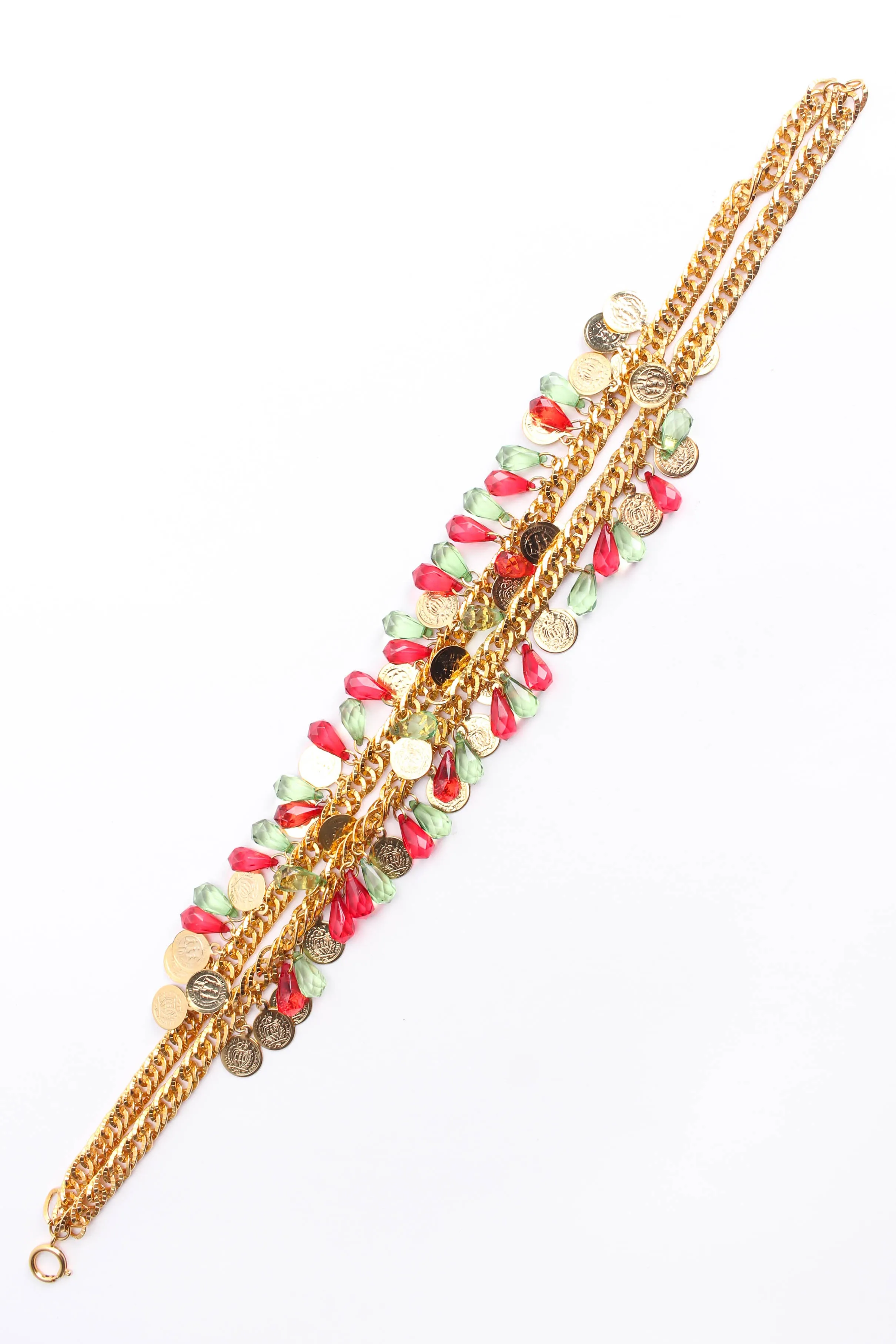 Double Tiered Crystal Coin Necklace