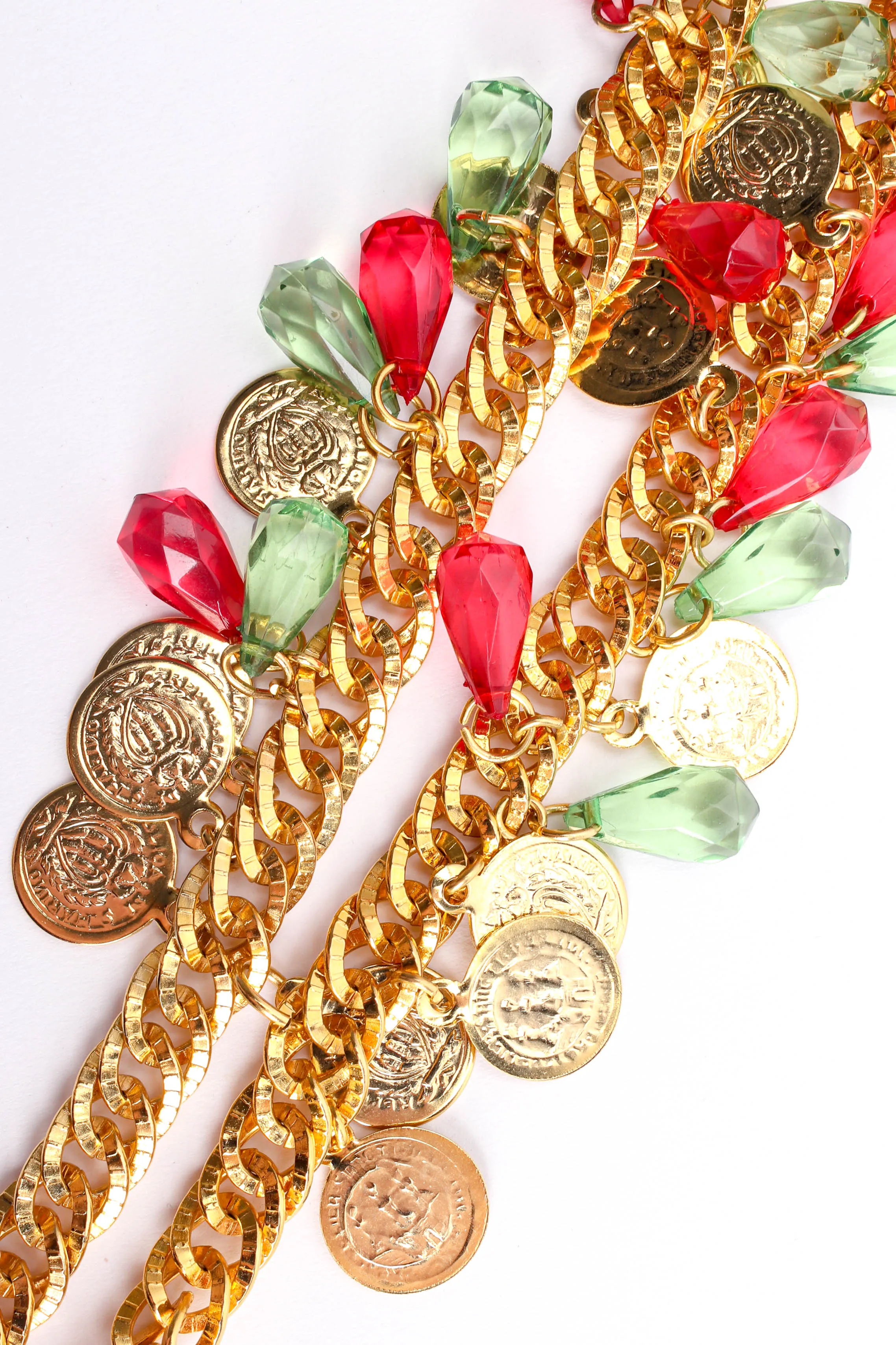 Double Tiered Crystal Coin Necklace