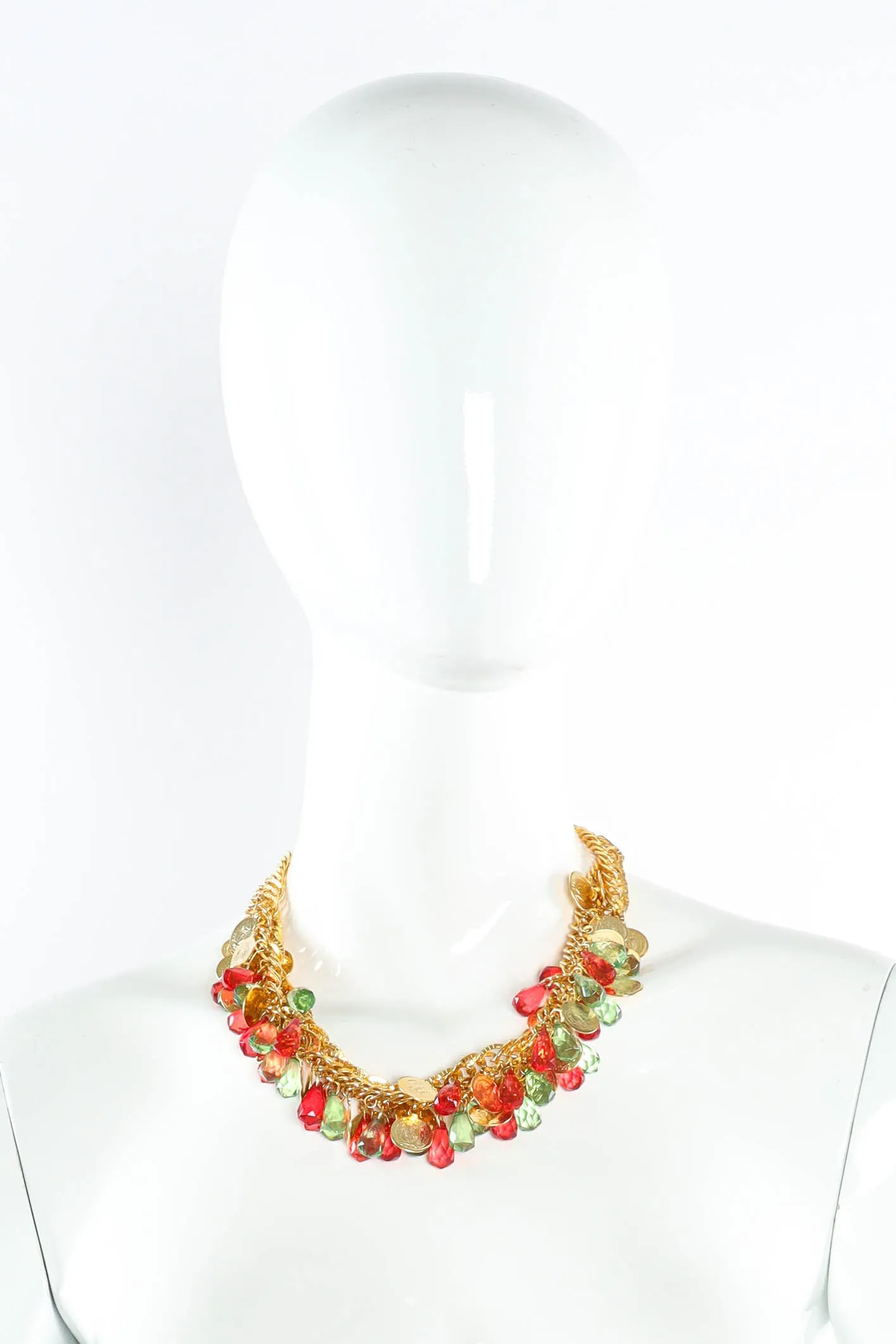Double Tiered Crystal Coin Necklace