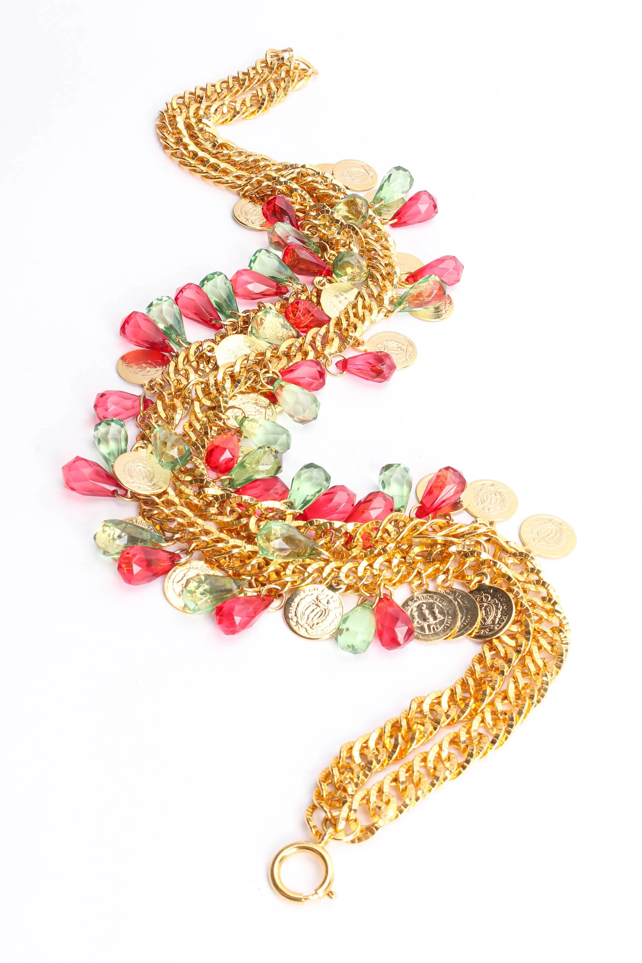 Double Tiered Crystal Coin Necklace