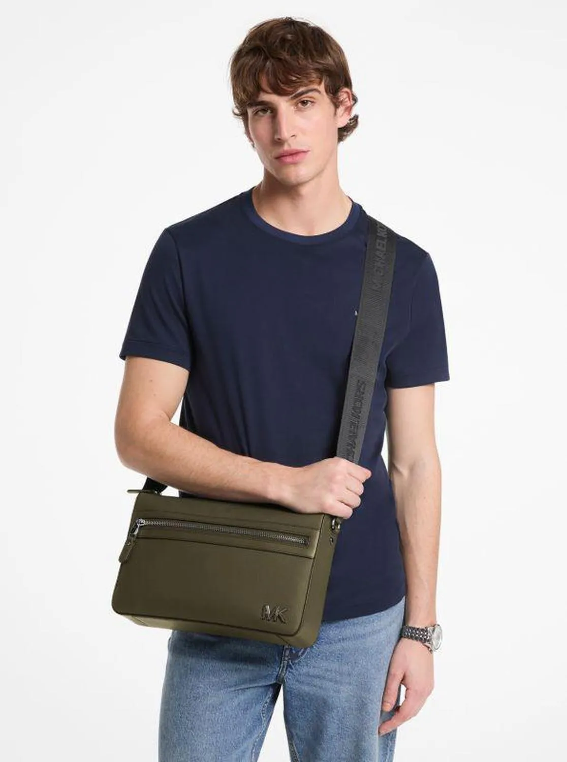Edison Medium Saffiano Leather Messenger Bag