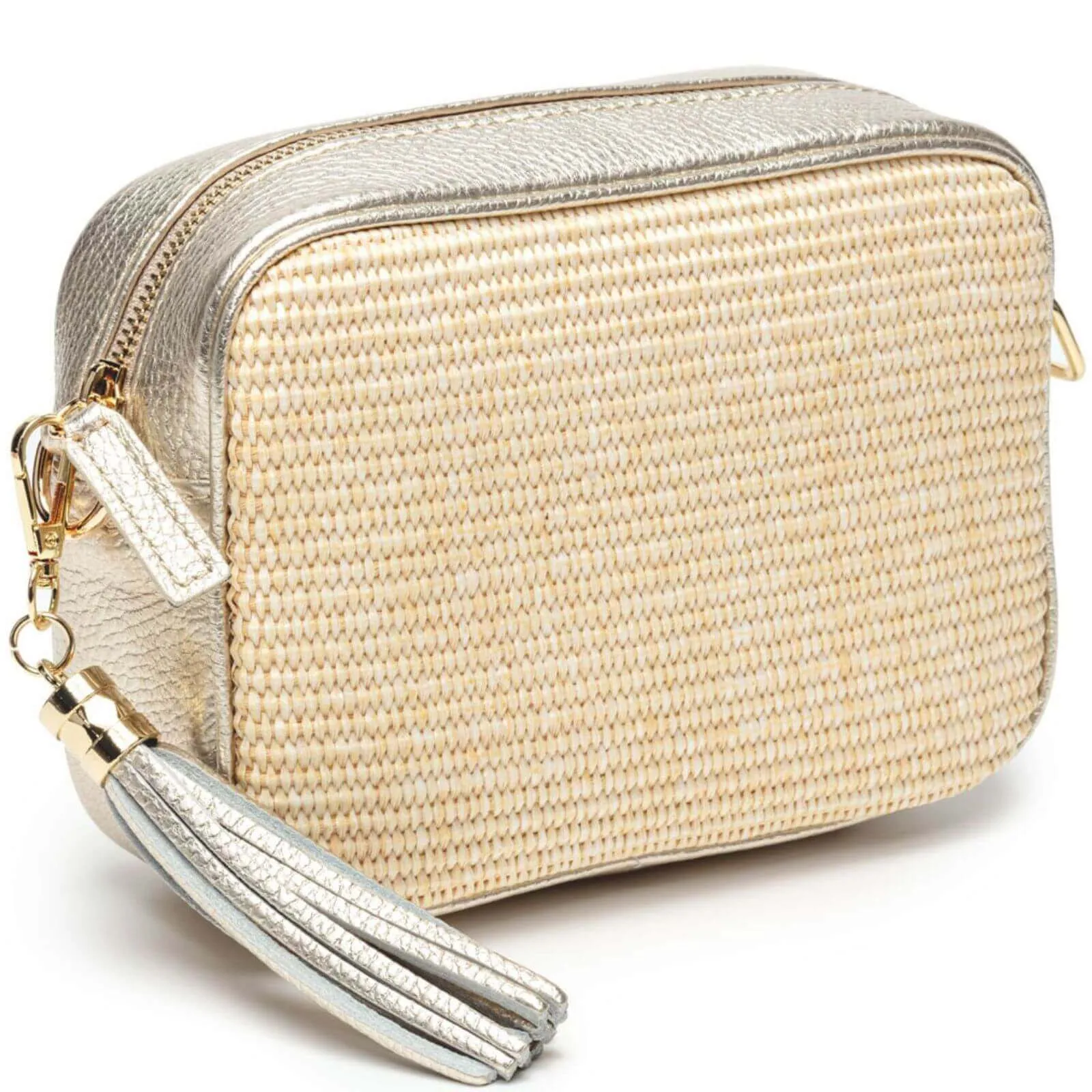 Elie Beaumont Raffia Gold Leather Bag