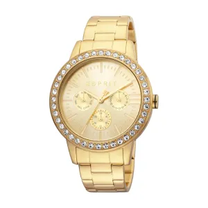 Esprit Ladies Watch Golden Color Case & Bracelet With Multi Function Dial