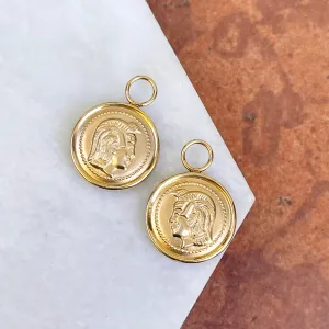 Estate 14KT Yellow Gold Roman Coin Replica Earring Charms