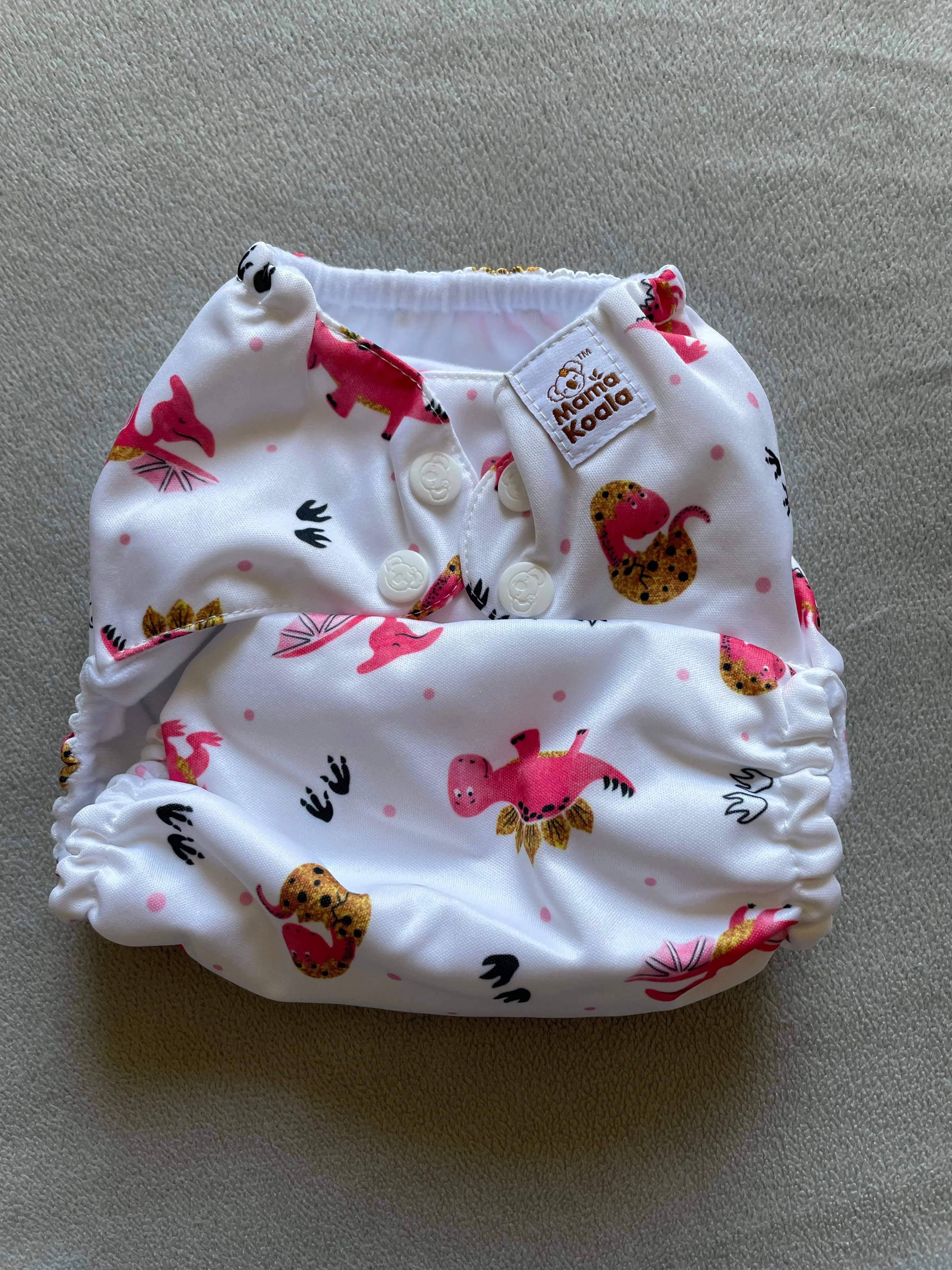F181-Pink Dinosaur-Mama Koala Pocket Diaper 1.0
