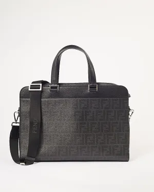 Fendi Black Zucca Print Coated Canvas Messenger Bag