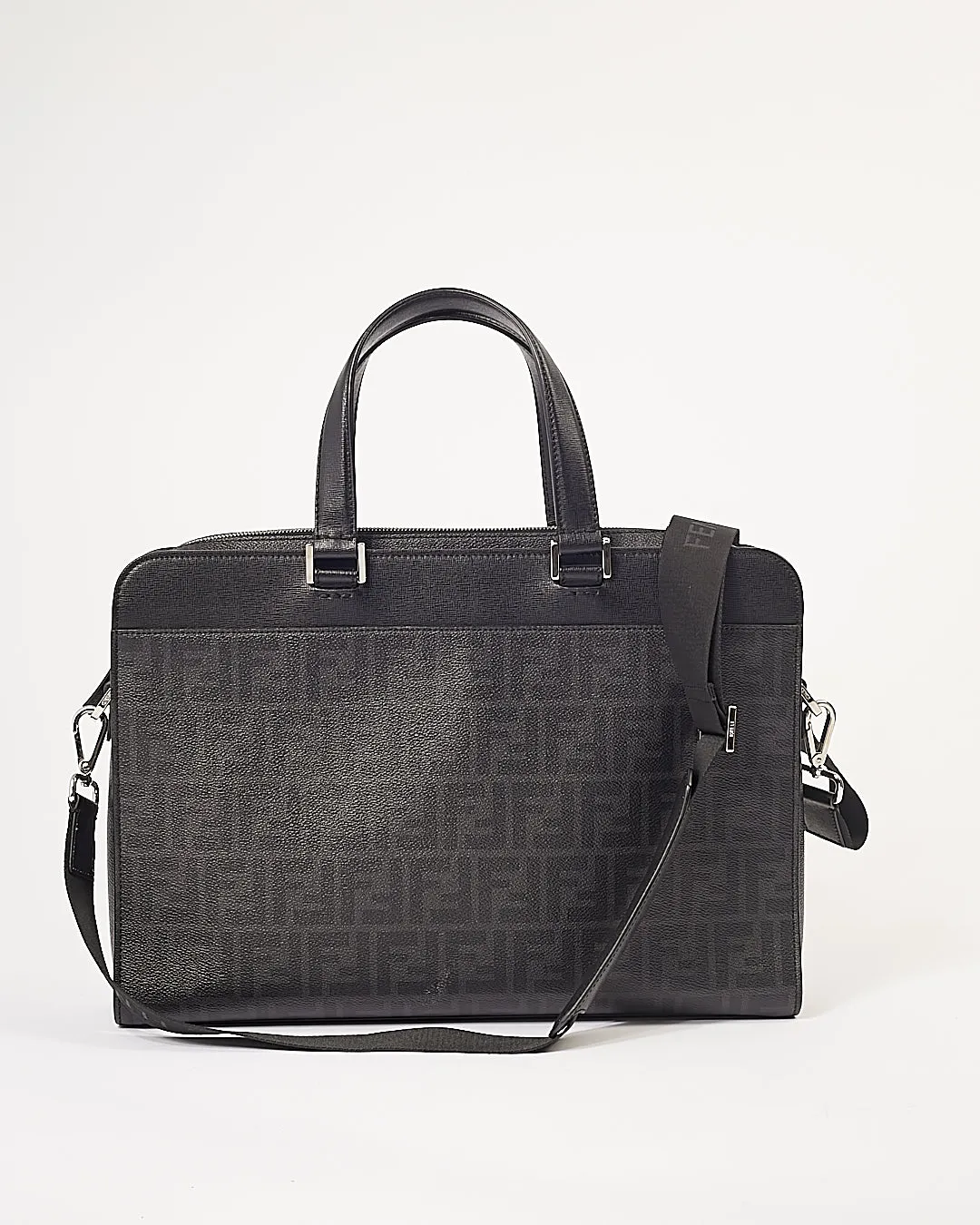 Fendi Black Zucca Print Coated Canvas Messenger Bag