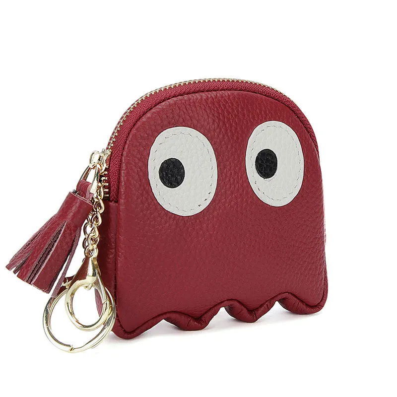 First Layer Cowhide Mini Creative Cartoon Coin Purses