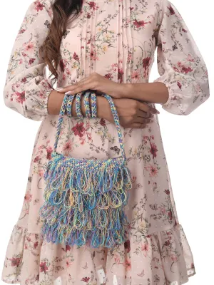 Floral Multi Frilled Crochet Satchel