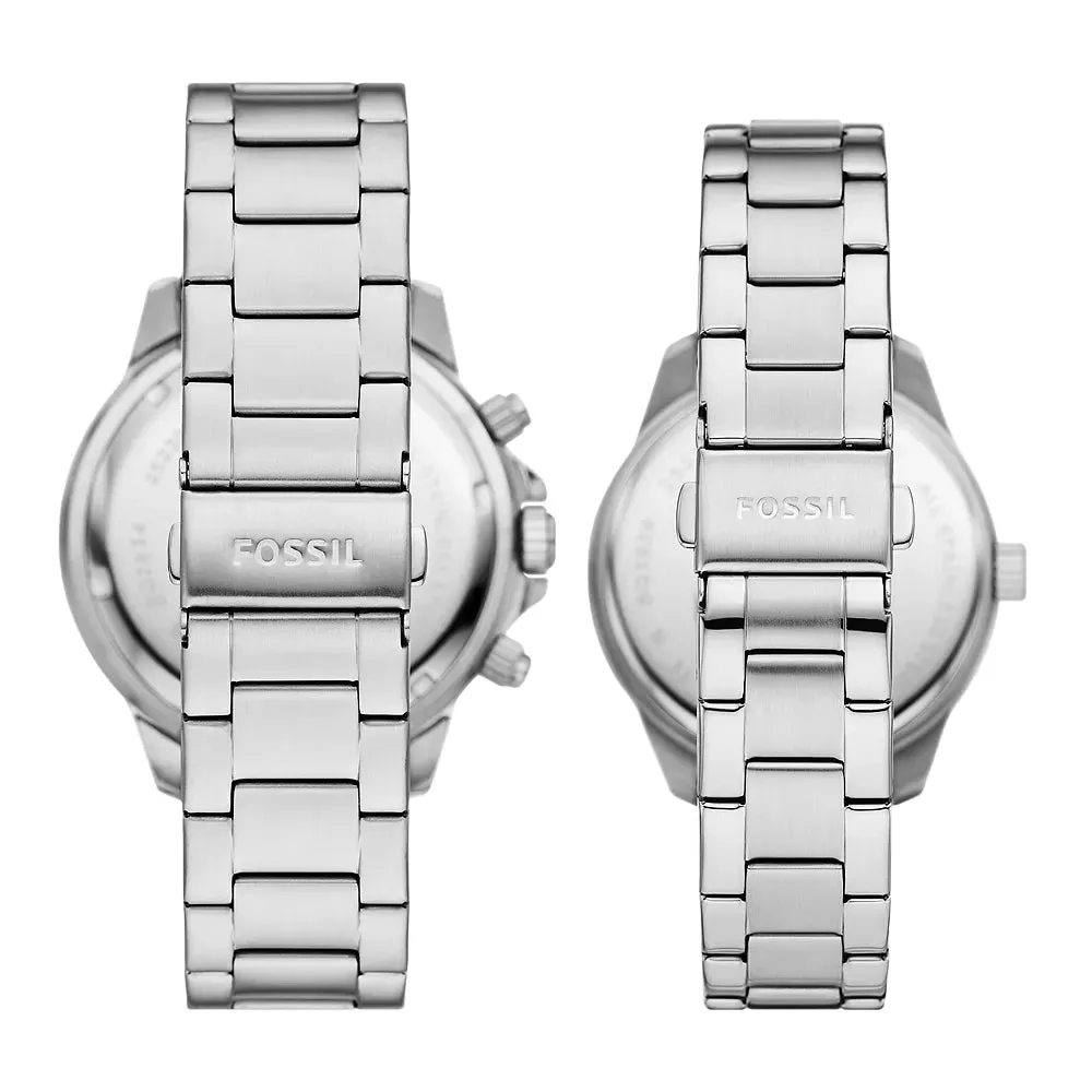 Fossil Bannon Stainless Steel Couple Set Watches - BQ2828SET