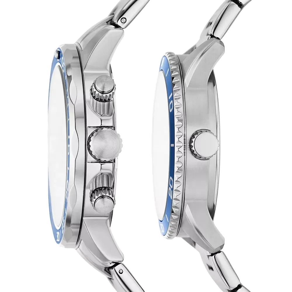 Fossil Bannon Stainless Steel Couple Set Watches - BQ2828SET