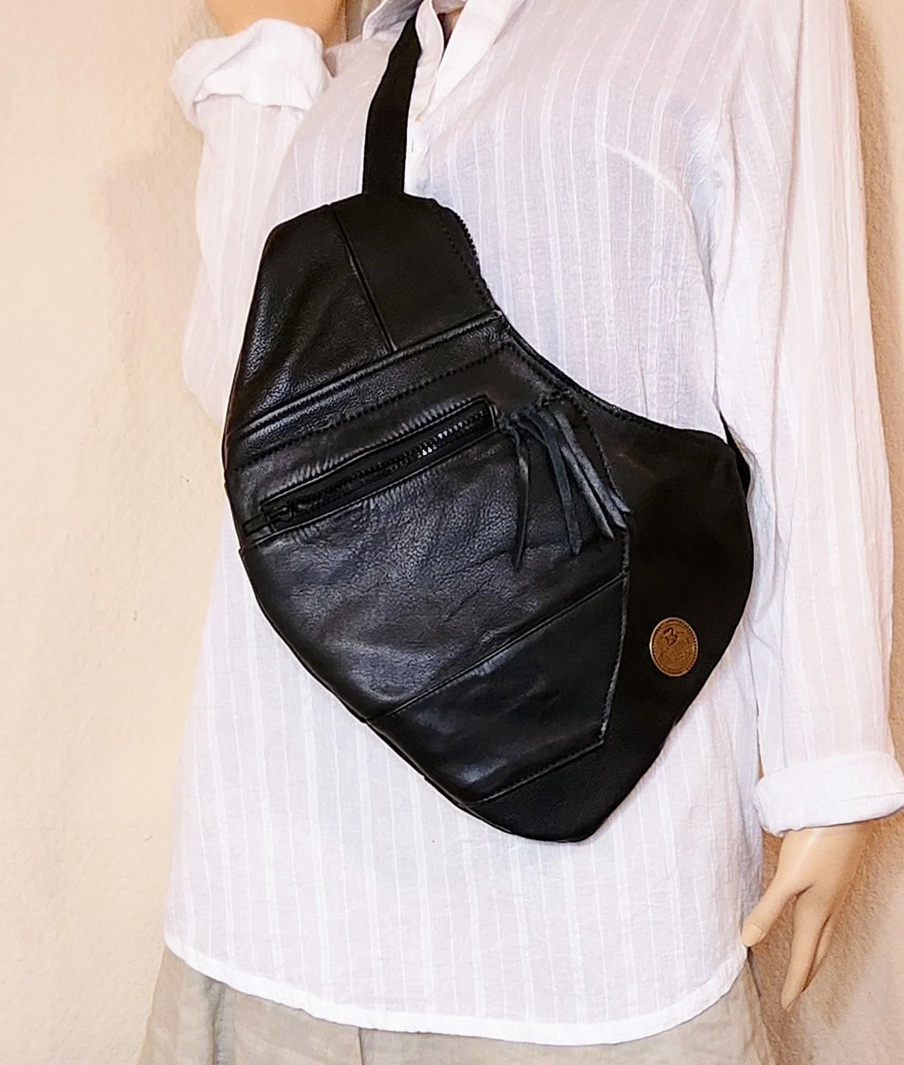 Front Bag Black Leather