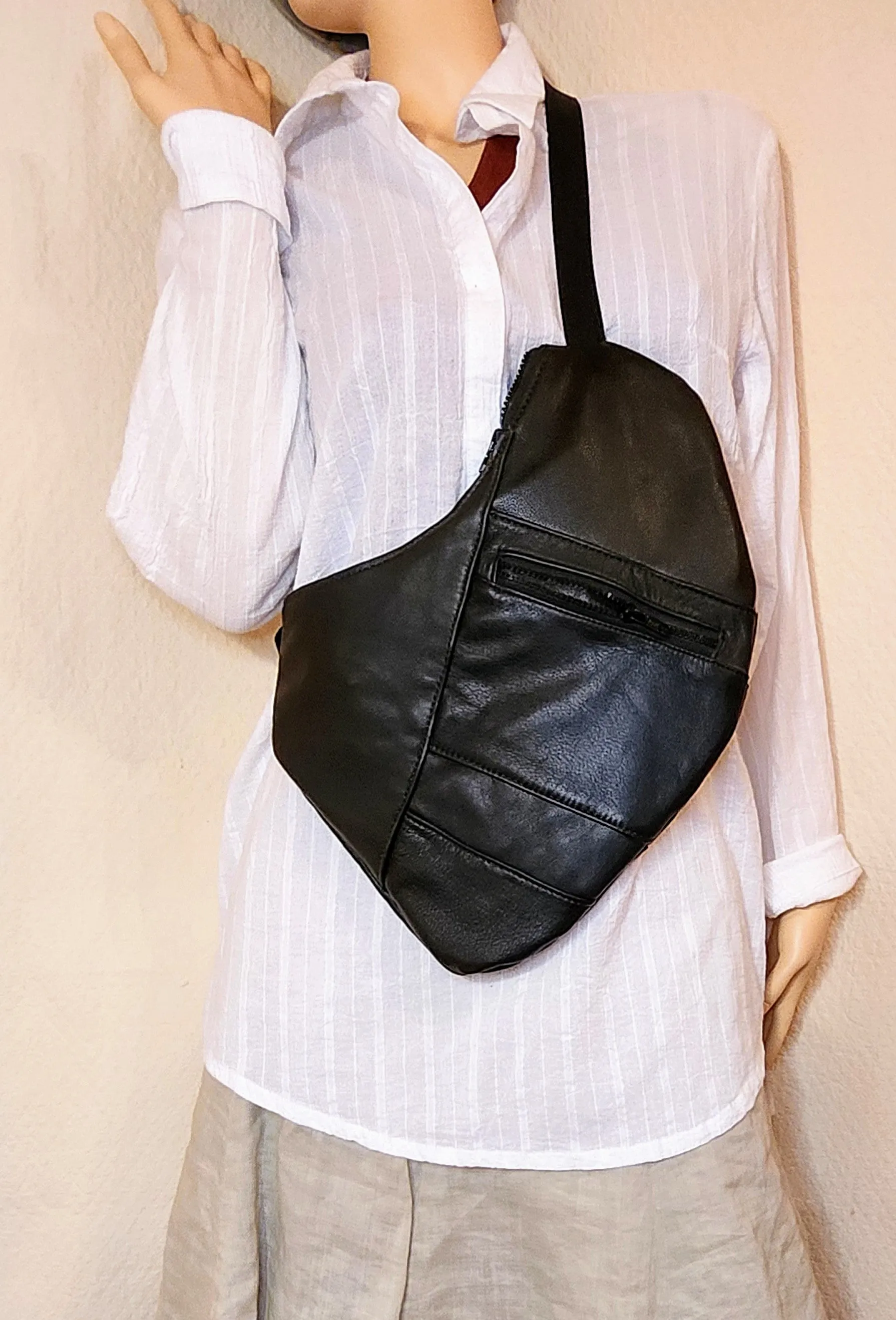 Front Bag Black Leather