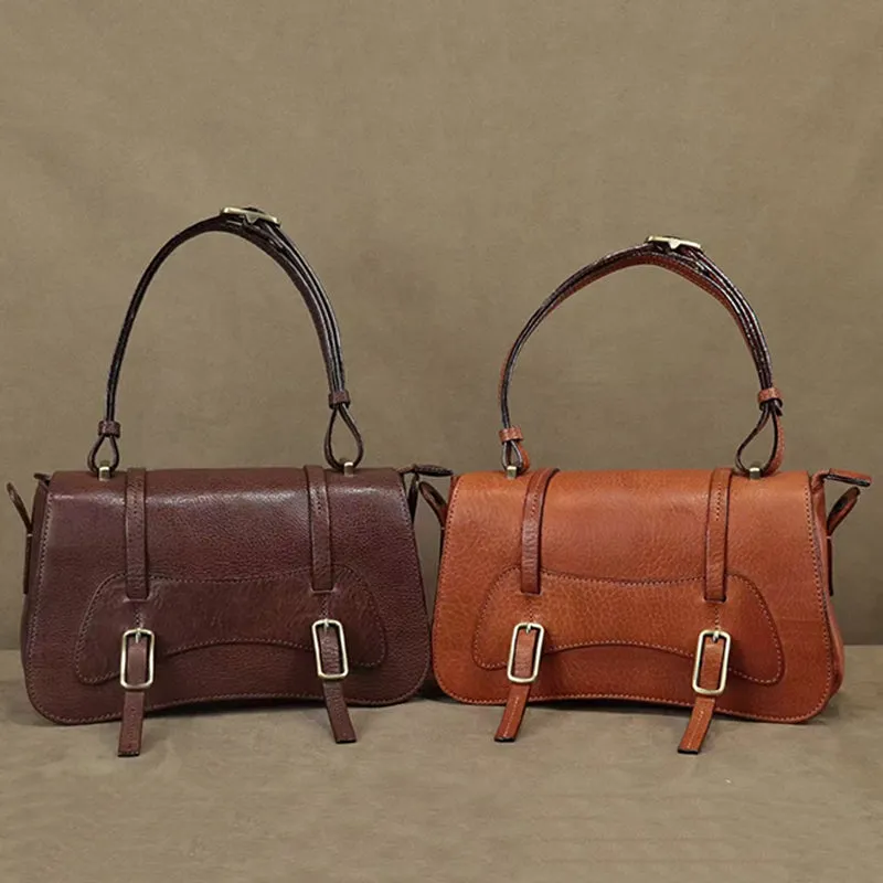 Full Grain Leather Shoulder Bag For Women Small Leather Handbag Vintage Everyday Leather Bag Women Leather Purse