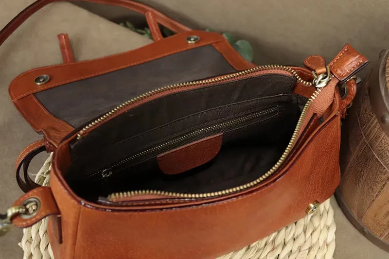 Full Grain Leather Shoulder Bag For Women Small Leather Handbag Vintage Everyday Leather Bag Women Leather Purse