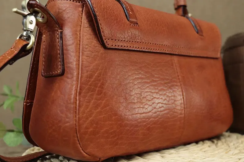 Full Grain Leather Shoulder Bag For Women Small Leather Handbag Vintage Everyday Leather Bag Women Leather Purse