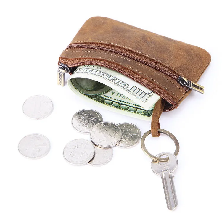 Genuine Leather Female Storage Crazy Horse Coin Purses