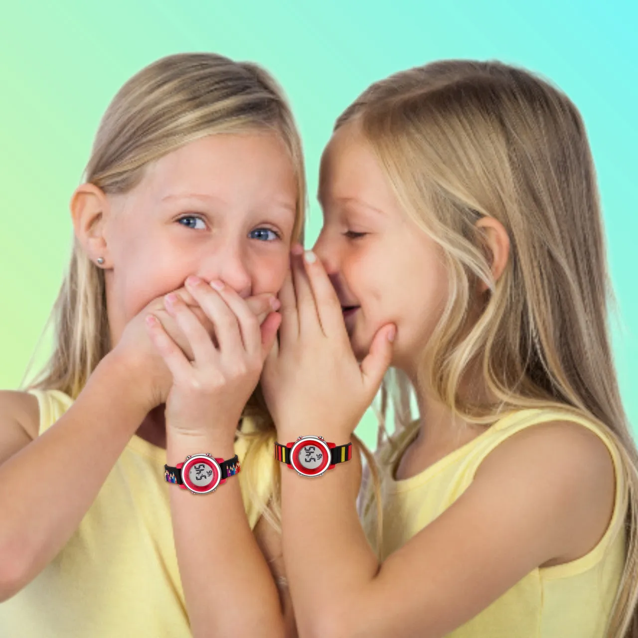 Girls Digital Sports Watch with many features - Stripes