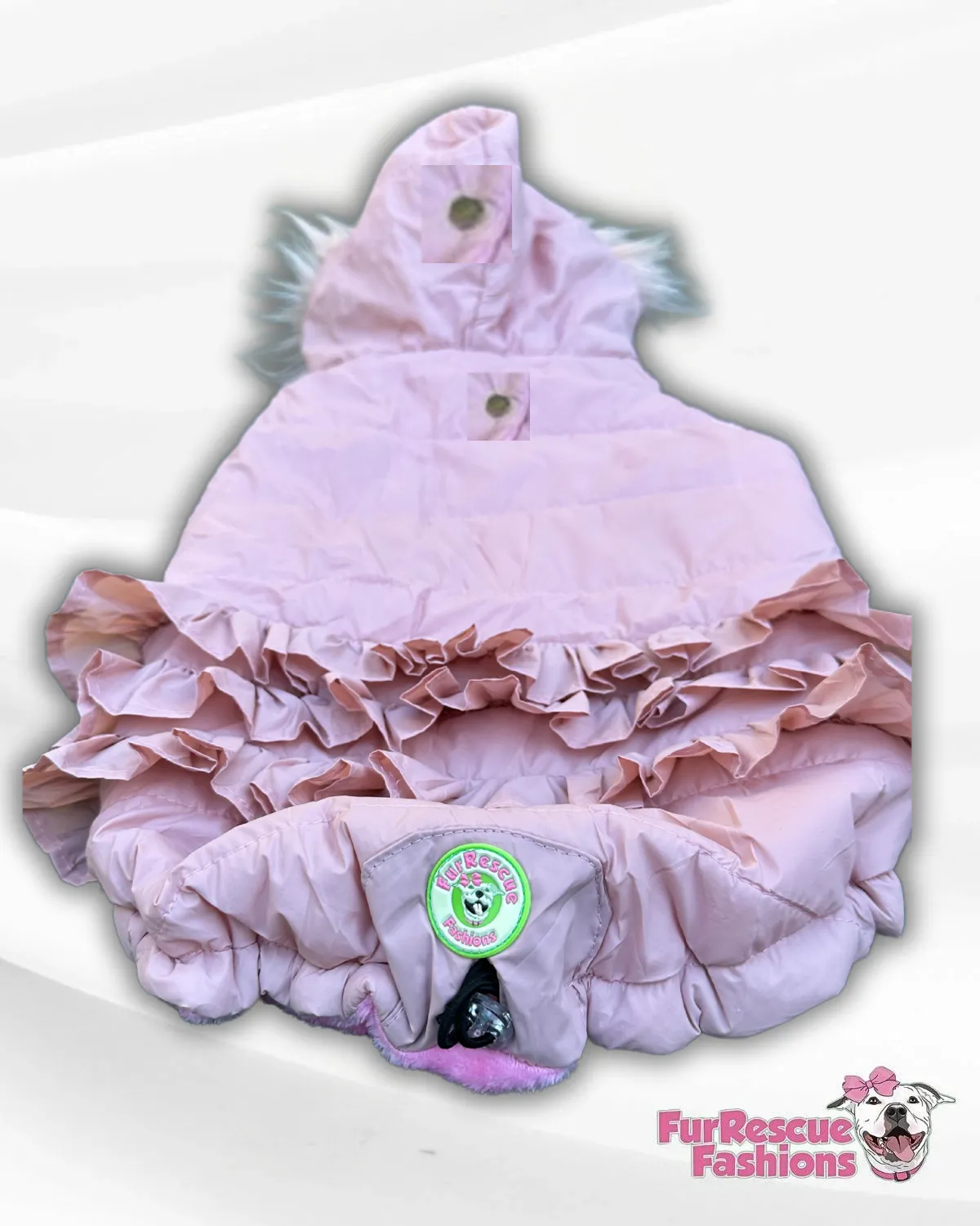 Glam Puffer Jacket, Vests and Capes with Ruffle