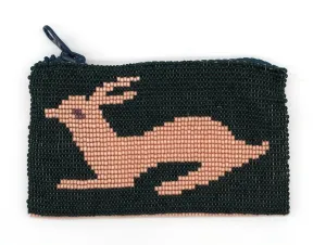 Glass Bead Coin Purse - RABBIT SALMON