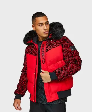 Glorious Gangsta Lavin Short Puffer Bomber Jacket Deep Crimson