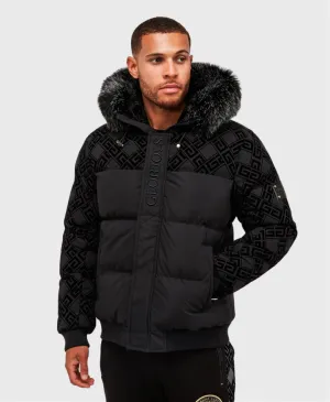 Glorious Gangsta Lavin Short Puffer Bomber Jacket Jet Black
