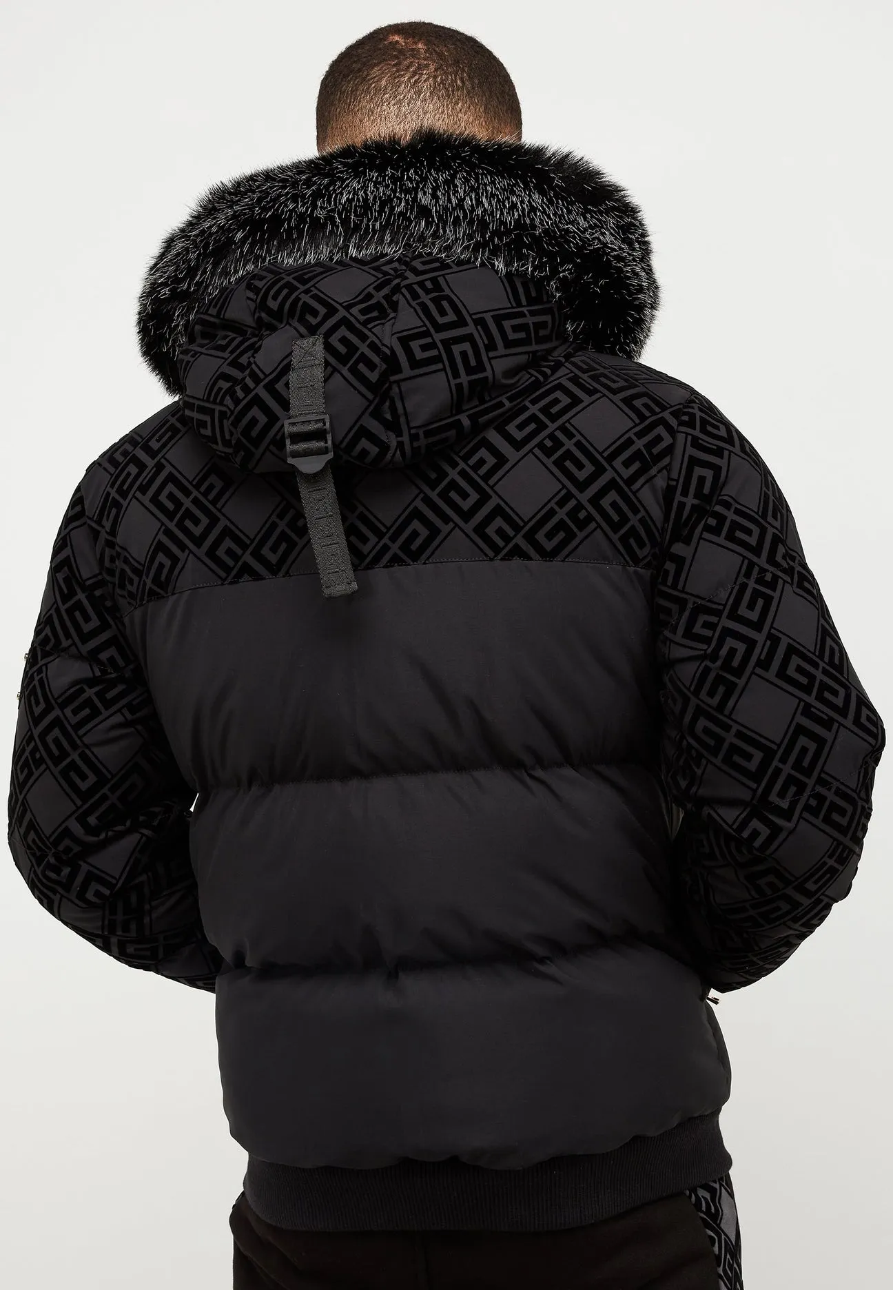 Glorious Gangsta Lavin Short Puffer Bomber Jacket Jet Black