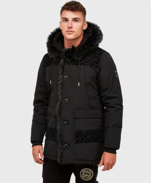 Glorious Gangsta Palaro Long Puffer Parka Jacket Black
