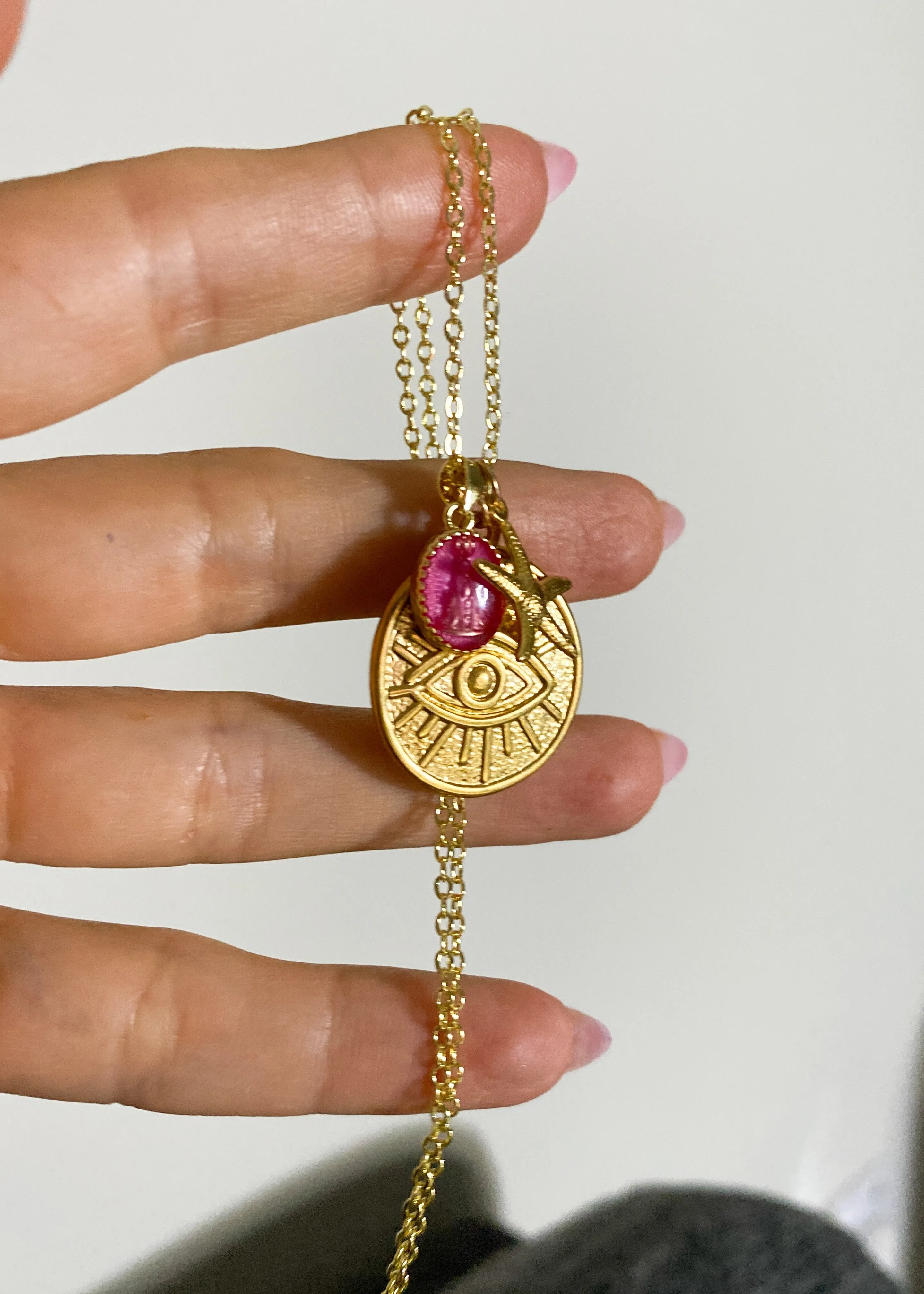Gold Eye Medallion Necklace