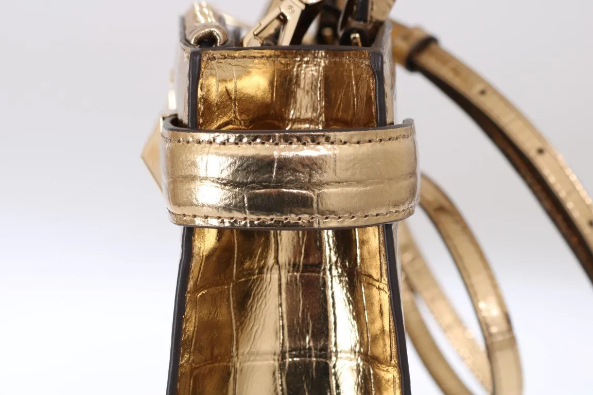Gold KARLA Leather Satchel Bag