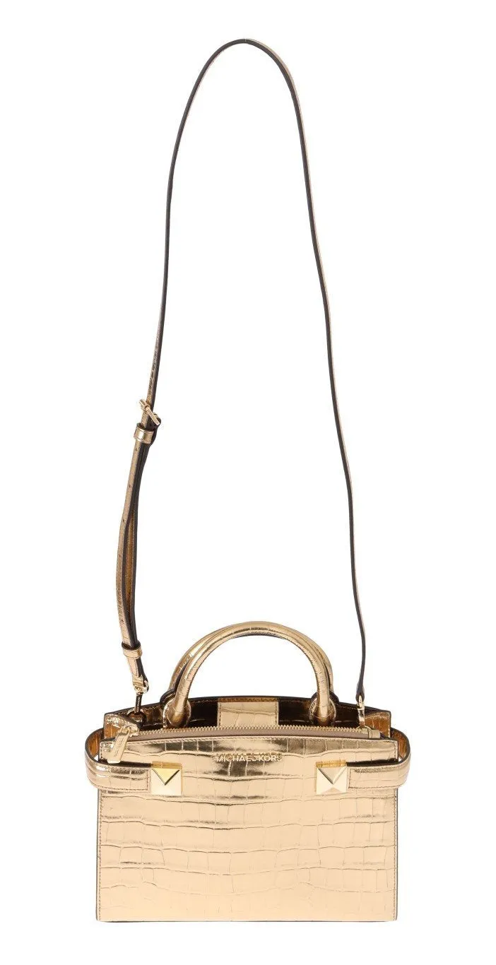 Gold KARLA Leather Satchel Bag