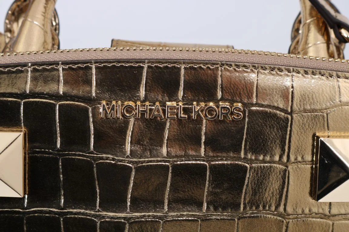 Gold KARLA Leather Satchel Bag