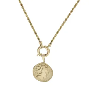 Greek Coin Necklace 14K