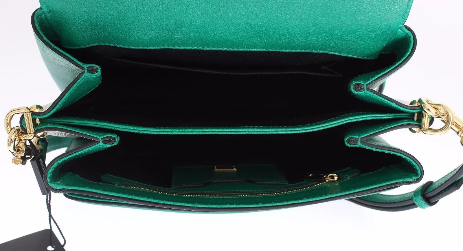 Green Leather Shoulder Messenger Satchel