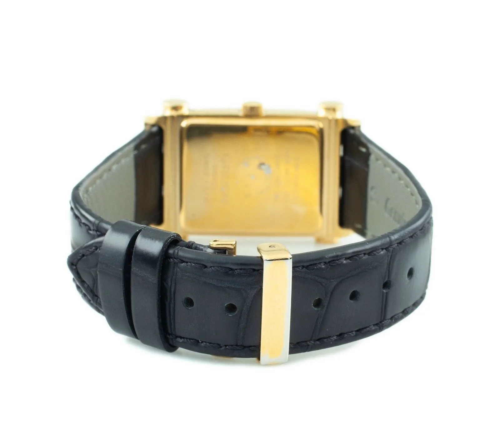 Gruen Gold-Plated Quartz Watch w/ Leather Band "The Polo Player" Nice!