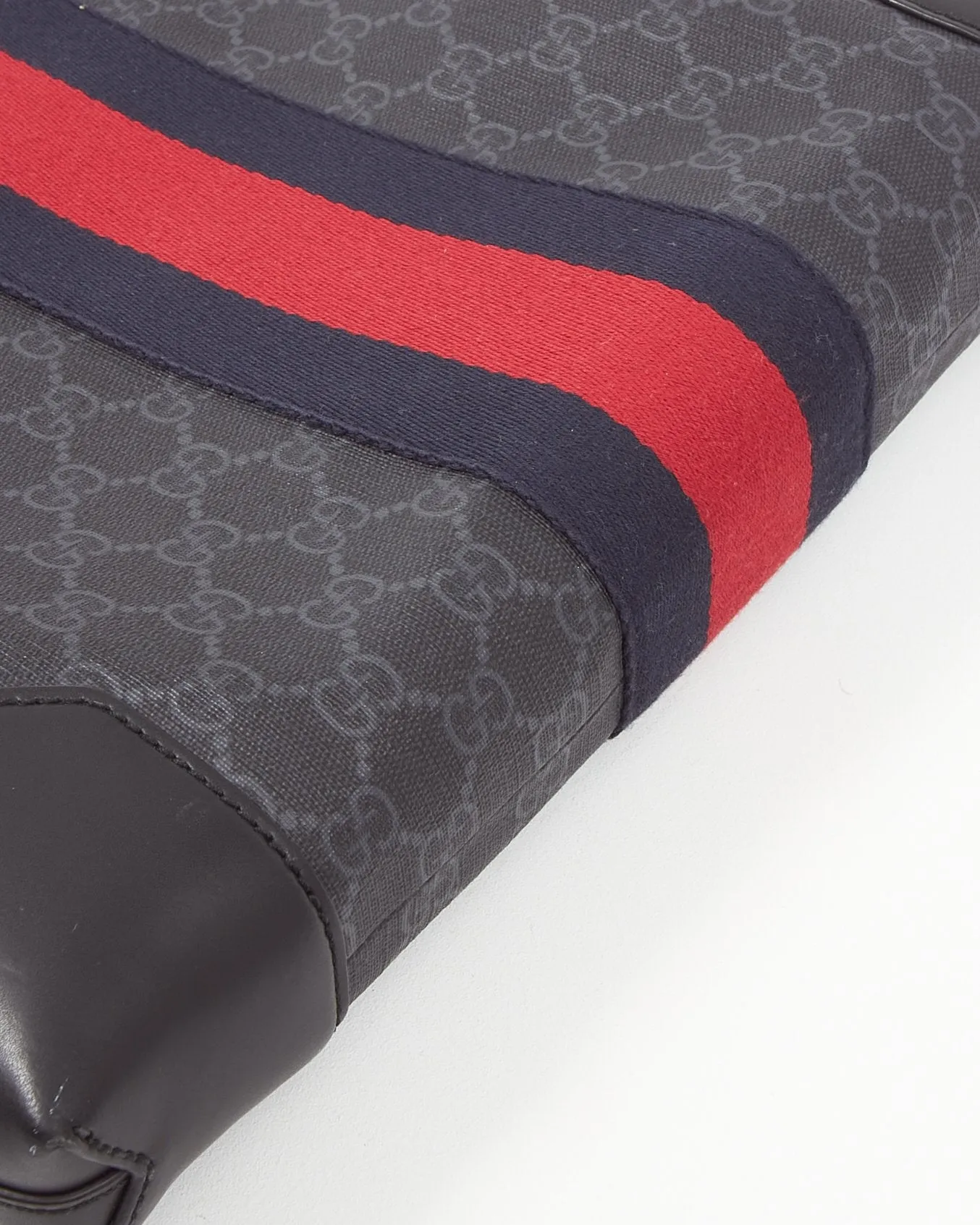 Gucci Black GG Supreme Web Messenger Bag