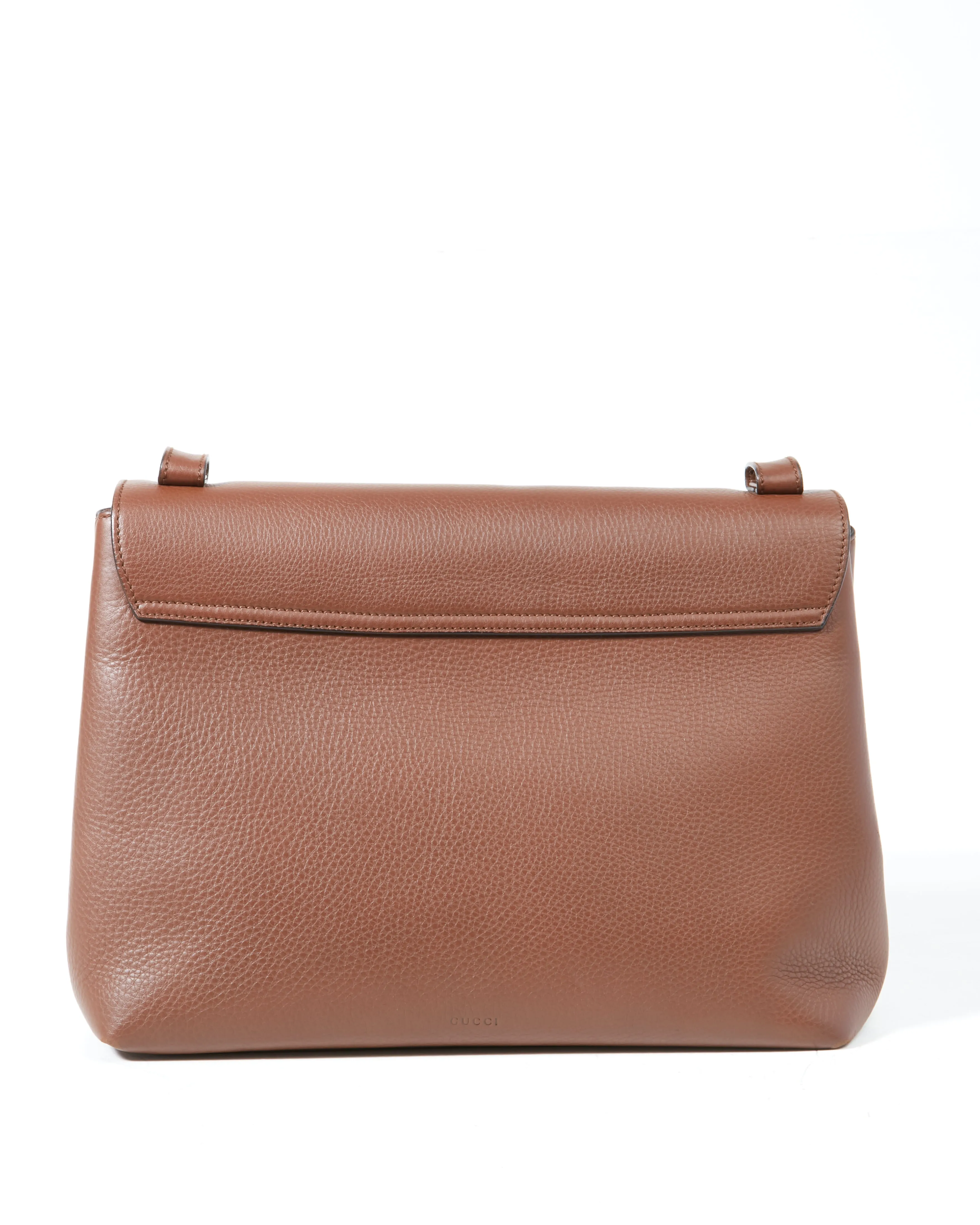 Gucci Brown Pebbled Leather Marmont Messenger Shoulder Bag