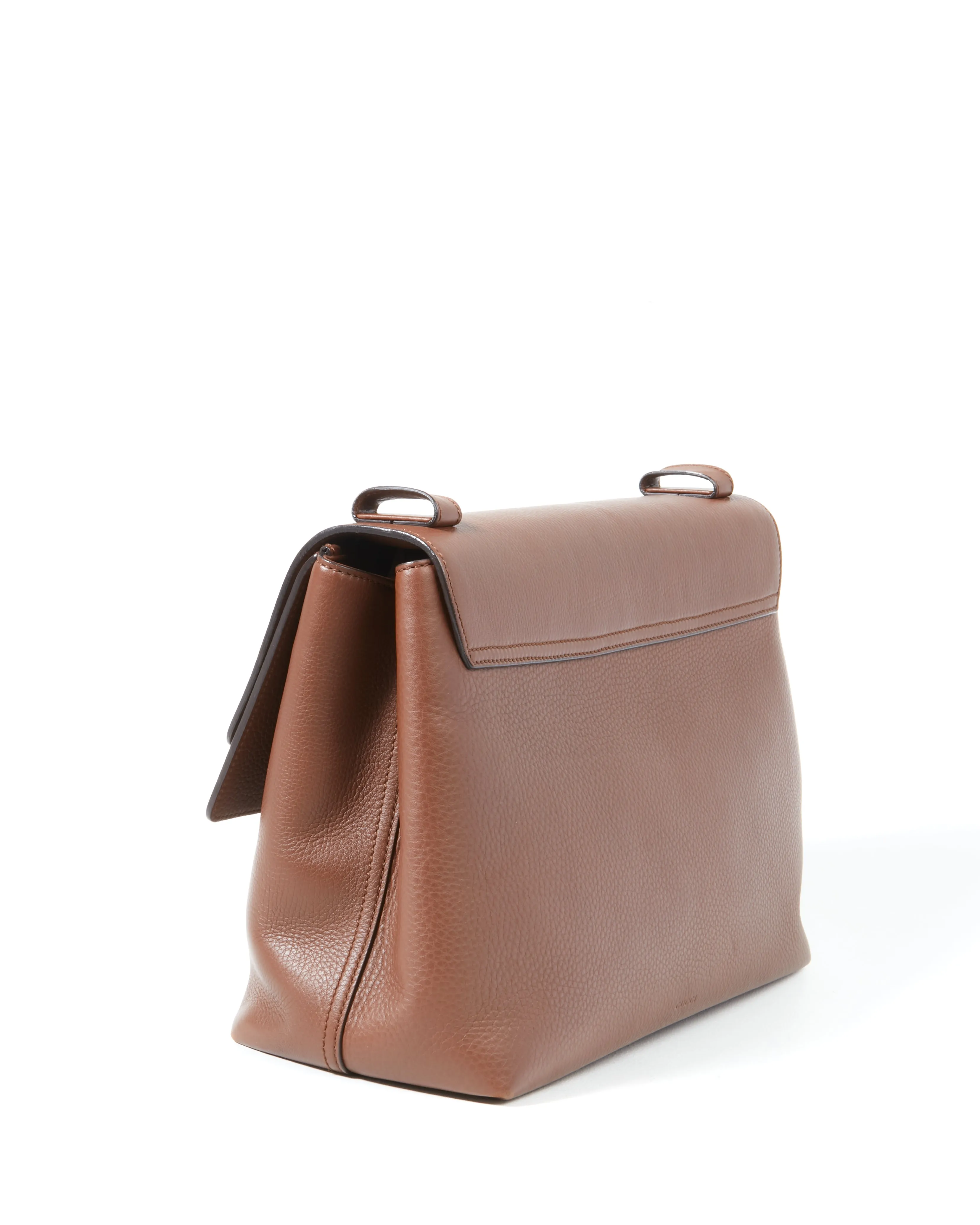 Gucci Brown Pebbled Leather Marmont Messenger Shoulder Bag