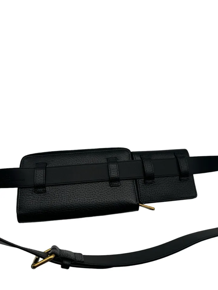 Gucci Double Marmont Leather Belt Bag