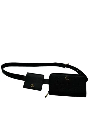 Gucci Double Marmont Leather Belt Bag